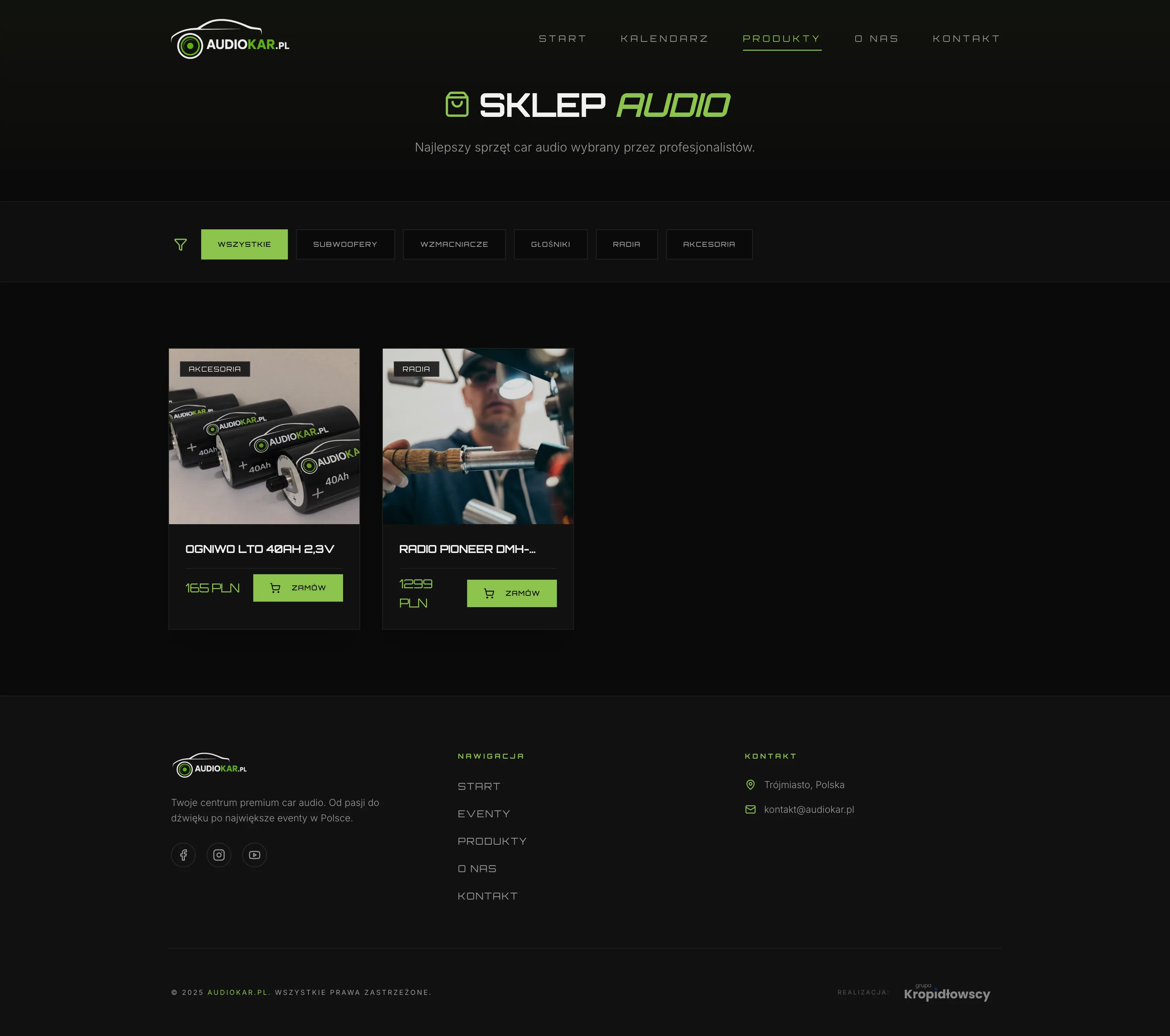 Audiokar.pl – lista produktów