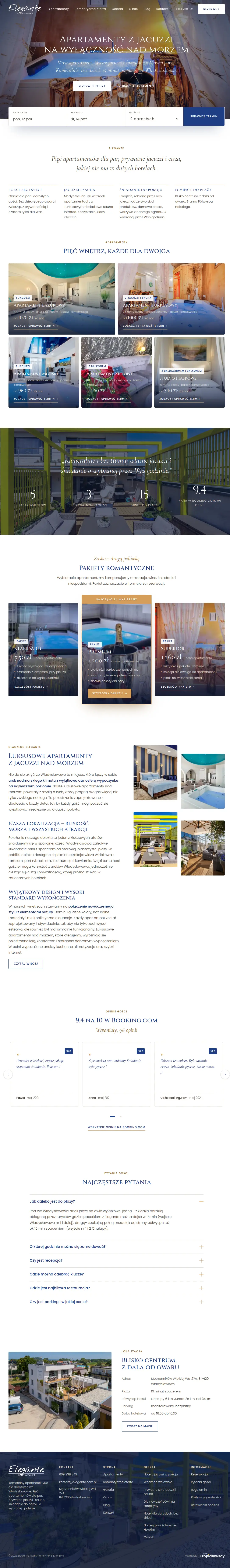 Strona główna elegante.com.pl, pełny widok