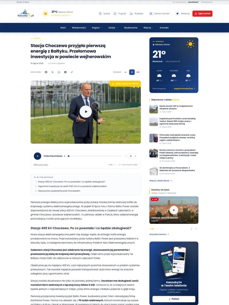 Pojedynczy artykuł na Kaszuby24.pl